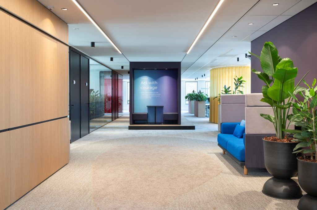 Interieur inrichting door WSB Kantoorpand Fellowmind Amersfoort